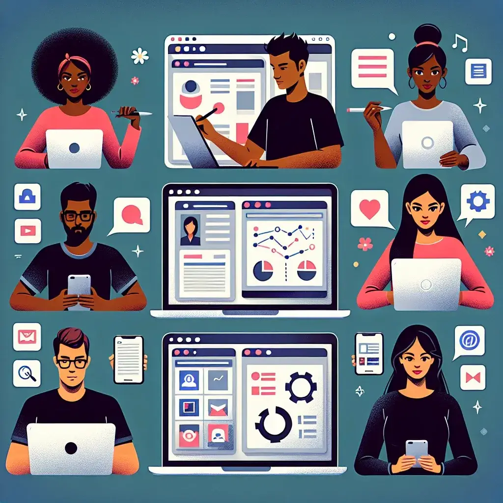 "Desktop workspace showcasing a sleek laptop with productivity software open, surrounded by notepads and a coffee cup, representing essential tools for freelancers in the article 'Top 10 Software Every Freelancer Needs.'"