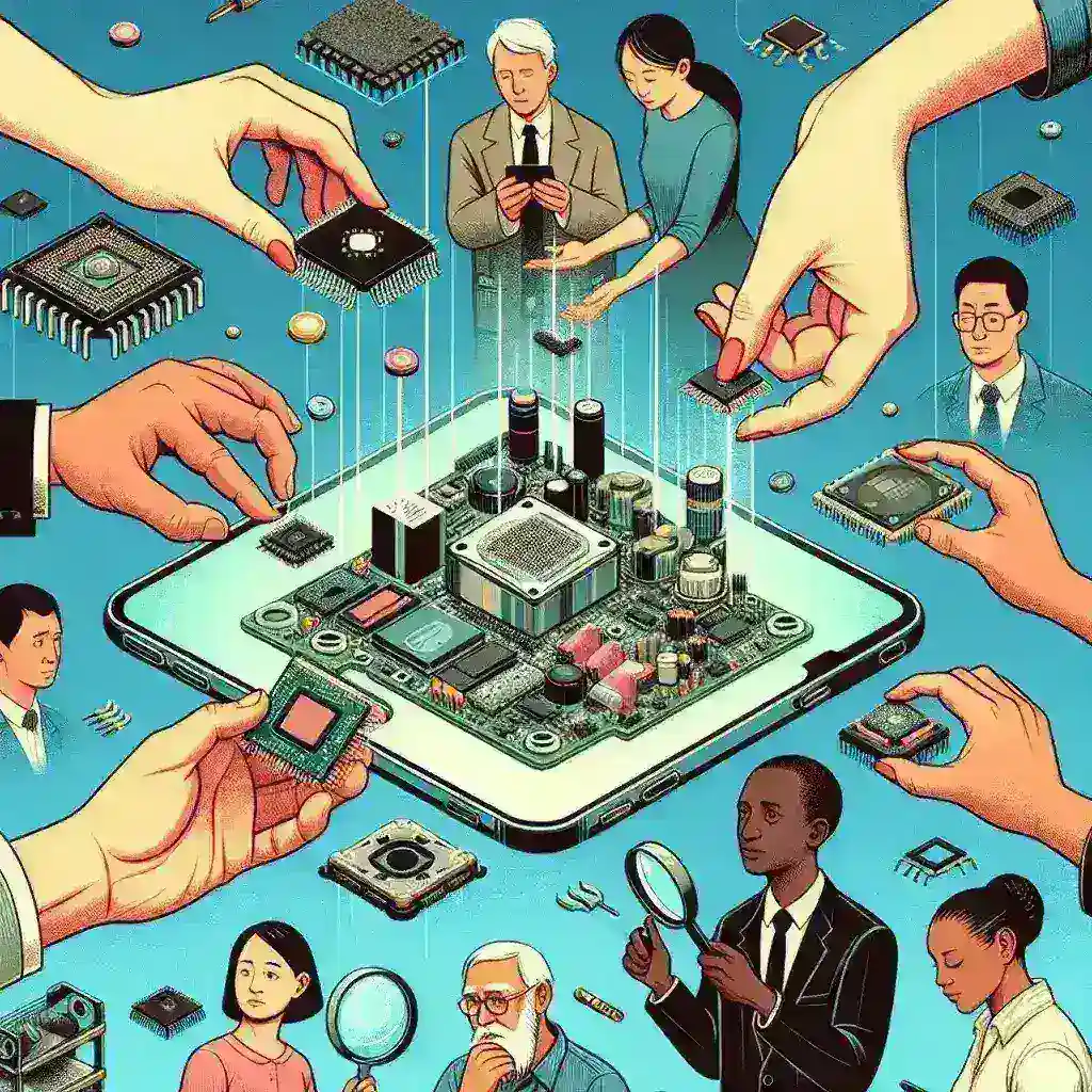 Alt text: "Infographic illustrating the component swap economy, highlighting its benefits and implications for consumers, with icons representing various electronic devices and parts."